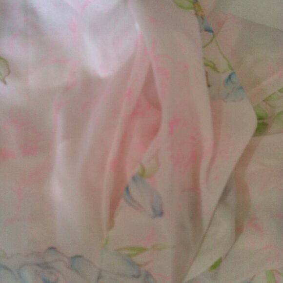 Vintage Nightgown L Semi Sheer Button Collar Pink Blue Floral Granny Grannycore - Picture 9 of 16